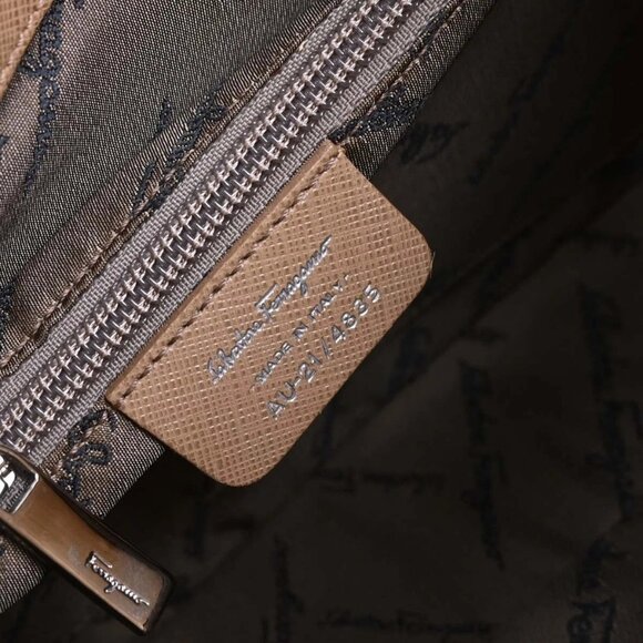 Salvatore Ferragamo Brown Leather Gancini Handbag - Picture 9 of 11